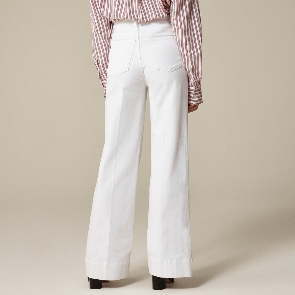 NWT!! J. CREW New High-Rise Denim Trouser Jeans White '96 Wide Leg Retro Size 32 - Picture 7 of 16